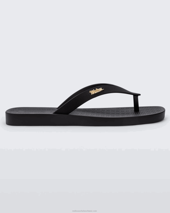 Schwarz Melissa Sun langer Strand-Flip-Flop 4L8R2277