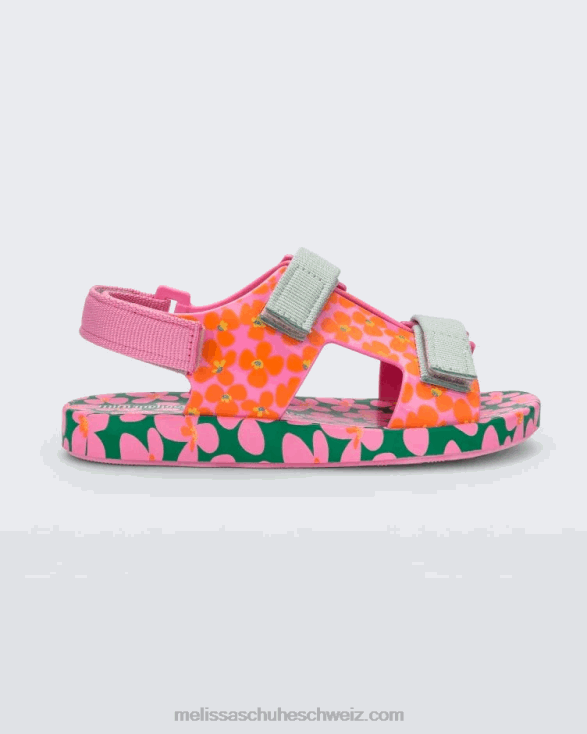 rosa/grün Mini Melissa Ping Pong Fabula Sandale - Kinder 4L8R2698