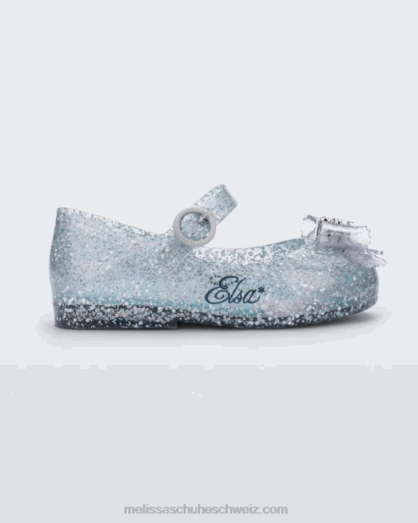 glitzern blau/blau Mini Melissa Sweet Love Disney Princess Flat - Baby 4L8R2459