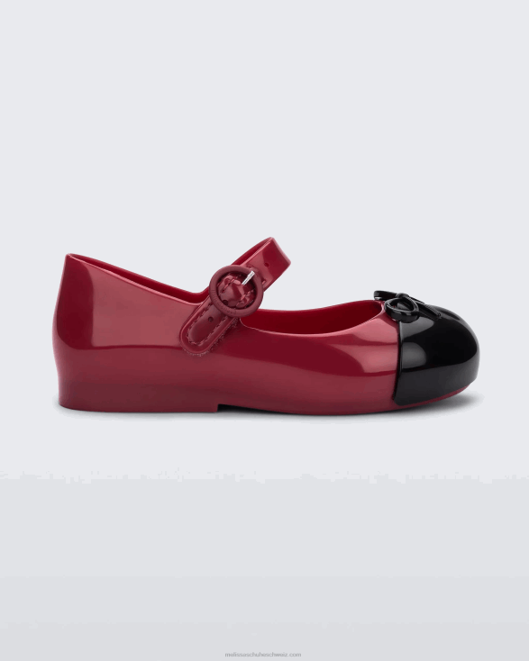 rot schwarz Mini Melissa Sweet Love Cap Toe Flat - Baby 4L8R2477